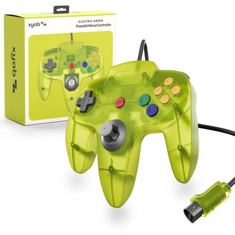 N64 Controller PROTO64: Clear Yellow (Electric Green) - xyab