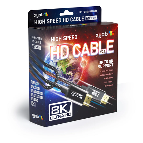 Universal HD 2.1 Ultra High Speed Cable (HDMI Compatible) - xyab