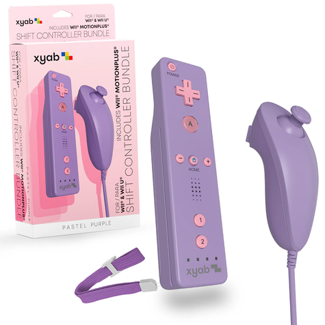 Wii & Wii U Wireless Controller Bundle SHIFT: Pastel Purple - xyab