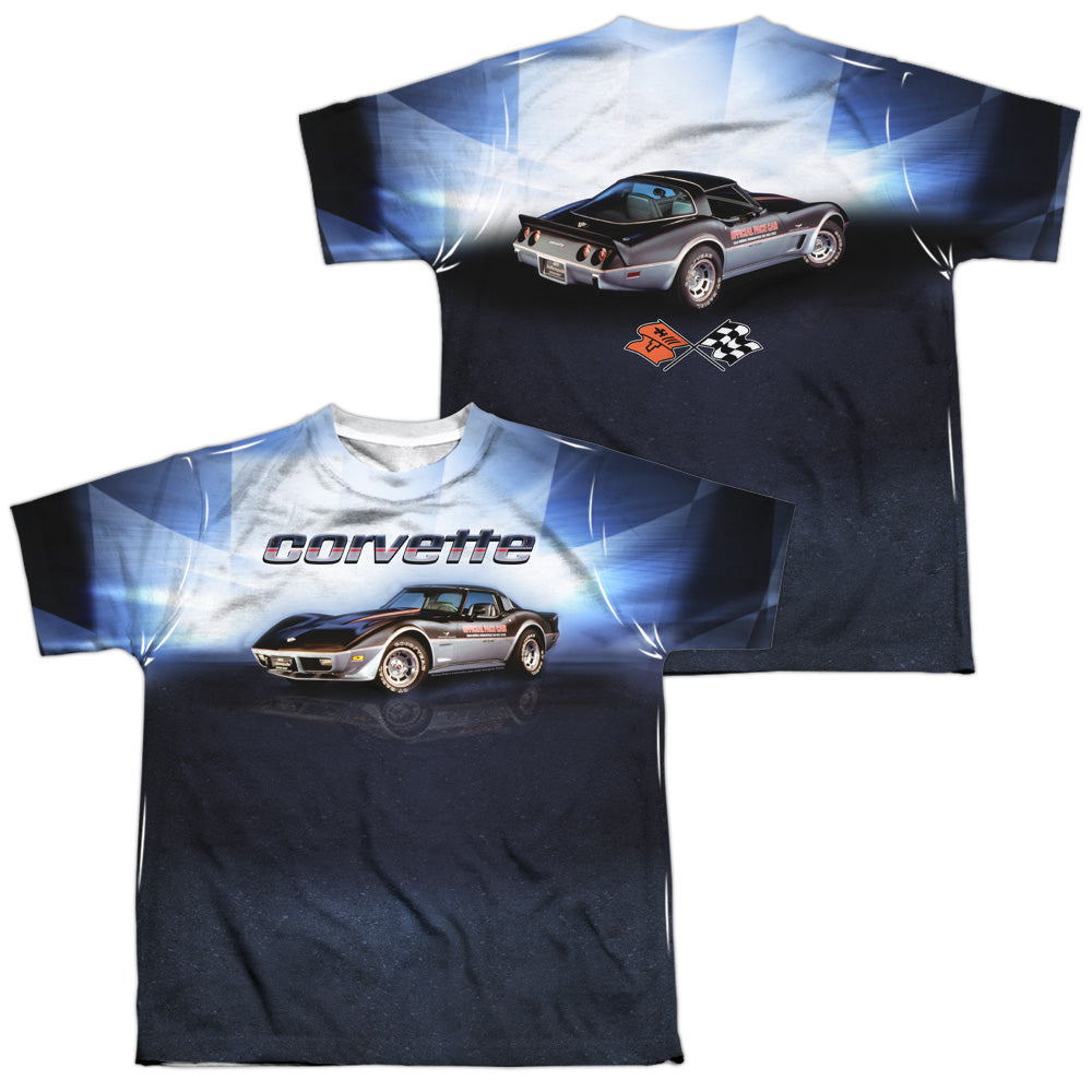 CHEVROLET/BLUE VETTE CHECK FLAG (FRONT/BACK PRINT)