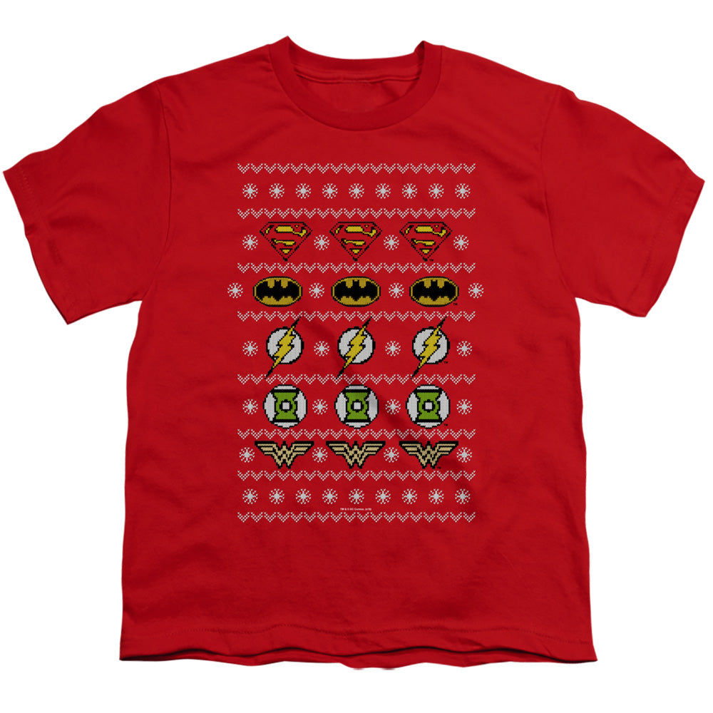 JLA/JUSTICE SHIELDS CHRISTMAS SWEATER