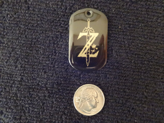Legend Of Zelda Z Sword Logo Dog Tag Neckless Keychain