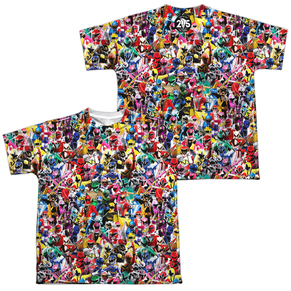 POWER RANGERS/CROWD OF RANGERS (FRONT/BACK PRINT)