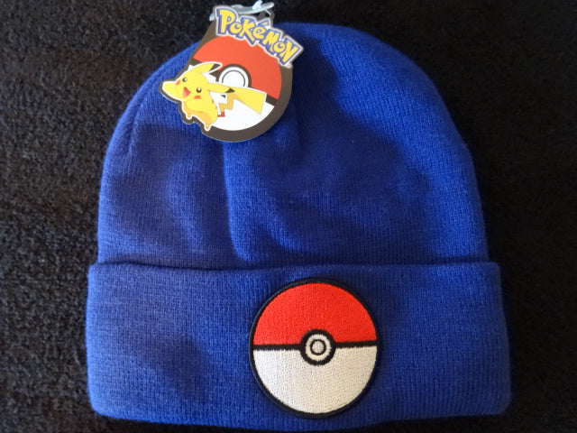 Pokemon Pokeball Blue Cuff Beanie