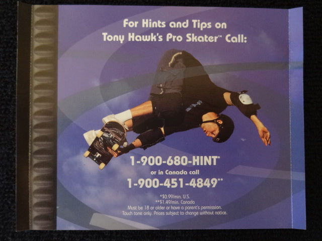 Tony Hawk's Pro Skater Back Art Only