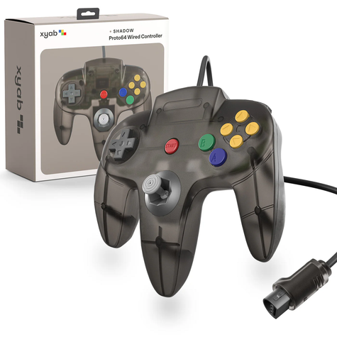 N64 Controller PROTO64: Clear Black (Shadow) - xyab