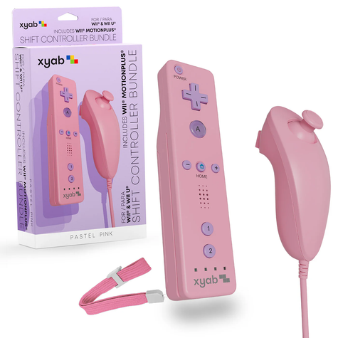 Wii & Wii U Wireless Controller Bundle SHIFT: Pastel Pink - xyab