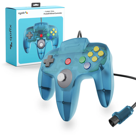 N64 Controller PROTO64: Clear Teal (Turbo Teal) - XYAB