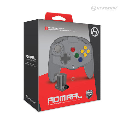 N64 Admiral Premium Wireless BT Controller: Space Black - Hyperkin