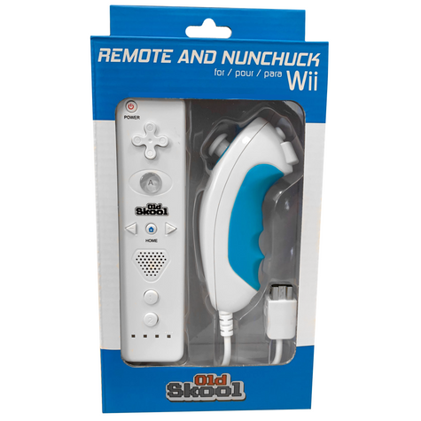 Wii / Wii U Remote and Nunchuk Controller Combo: White - Old Skool