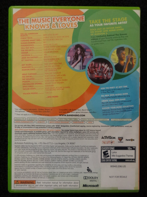 Band Hero Microsoft Xbox 360