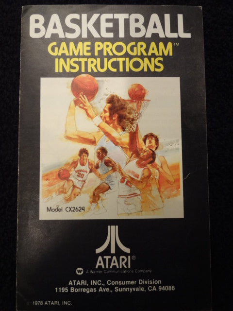 Basketball Instruction Booklet Atari 2600