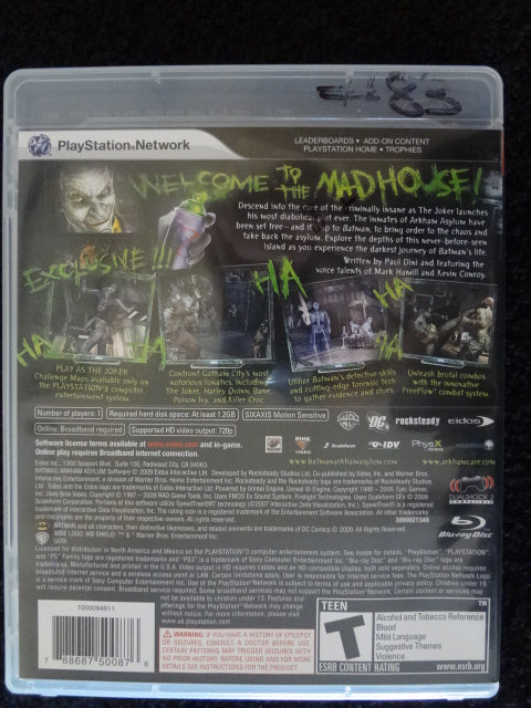 Batman Arkham Asylum Sony PlayStation 3