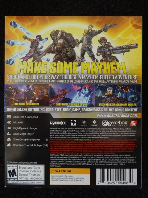 Borderlands 3 Super Deluxe Edition SteelBook Microsft Xbox One