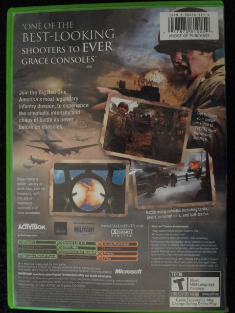 Call Of Duty 2 Big Red One Xbox