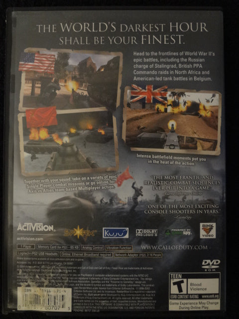 Call of Duty Finest Hour Sony PlayStation 2