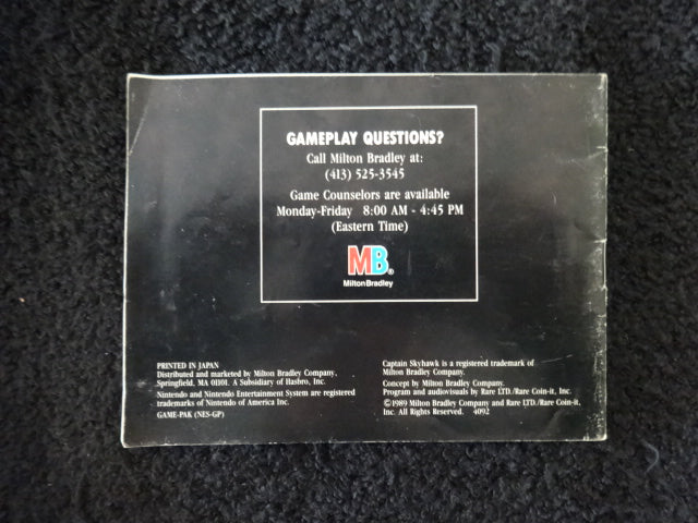 Captain Sky Hawk Instruction Booklet Nintendo Entertainment System