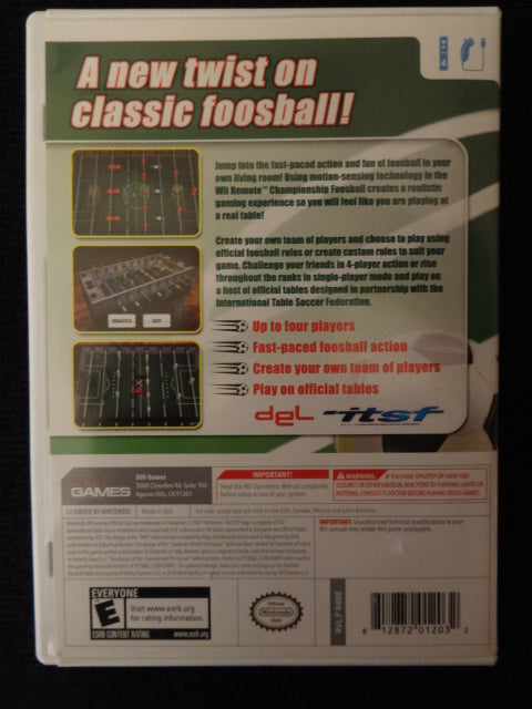 Championship Foosball Nintendo Wii