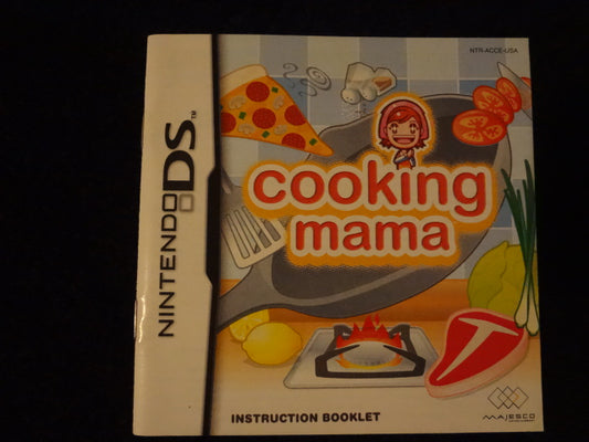 Cooking Mama Instruction Booklet Nintendo DS