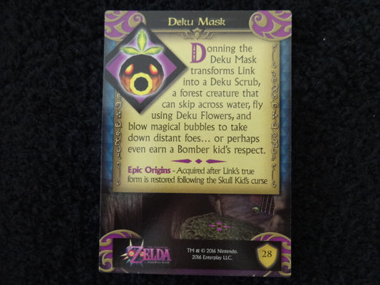 Deku Mask Enterplay 2016 Legend Of Zelda Collectable Trading Card Number 28