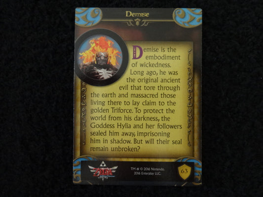 Demise Enterplay 2016 Legend Of Zelda Collectable Trading Card Number 63