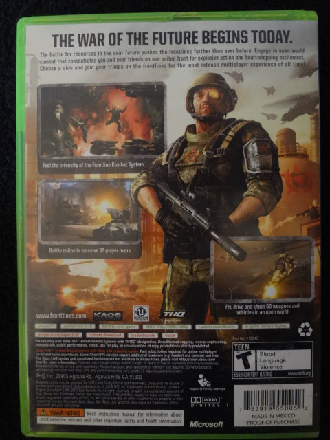 Frontlines Fuel Of War Microsoft Xbox 360