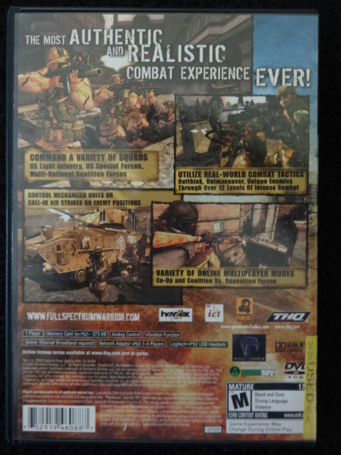 Full Spectrum Warrior Ten Hammers Sony PlayStation 2