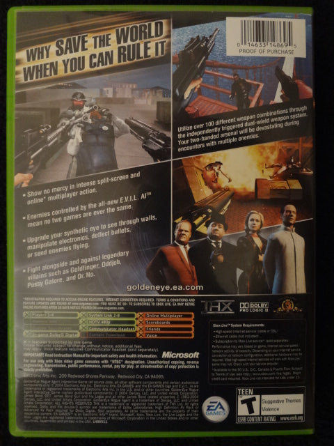 Golden Eye Rogue Agent Microsoft Xbox