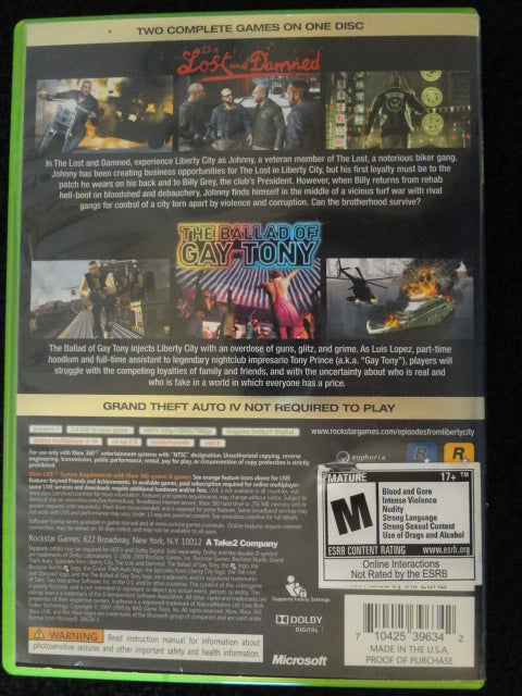 Grand Theft Auto Episodes From Liberty City Xbox 360