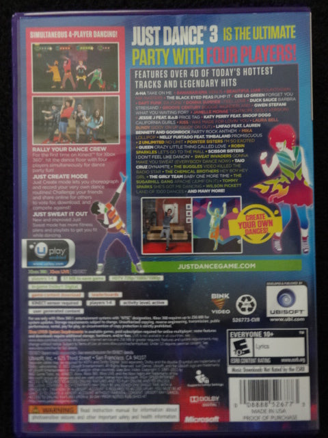Kinect Just Dance 3 Microsoft Xbox 360