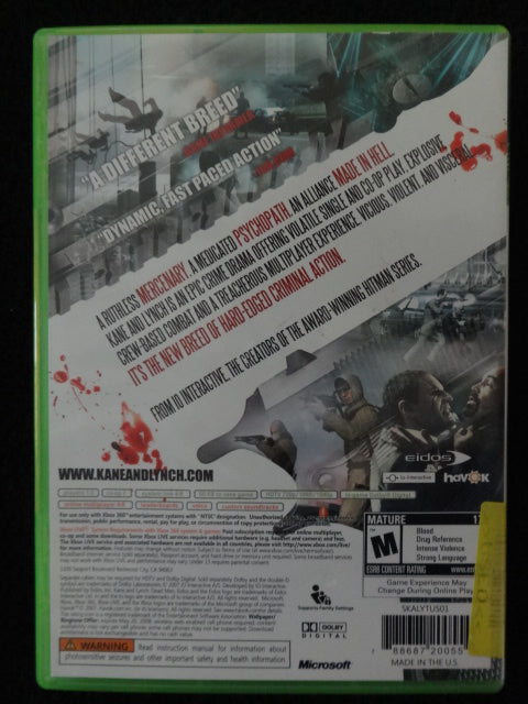 Kane & Lynch Dead Men Microsoft Xbox 360