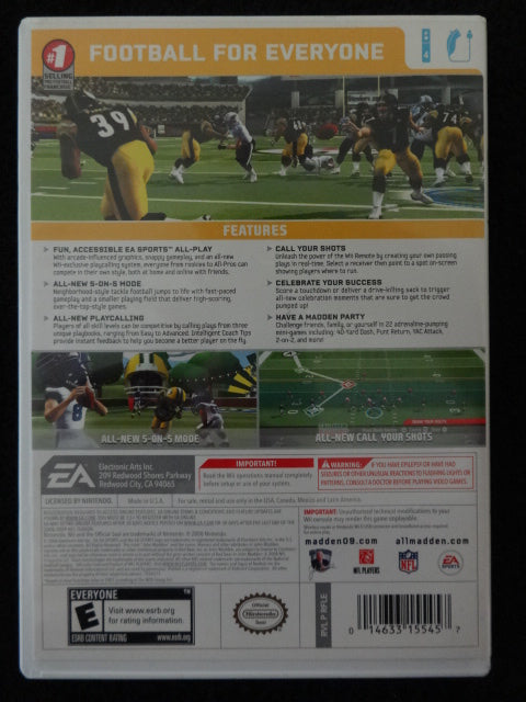Madden NFL 09 All Play Nintendo Wii