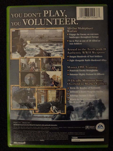 Medal Of Honor Frontline Microsoft Xbox