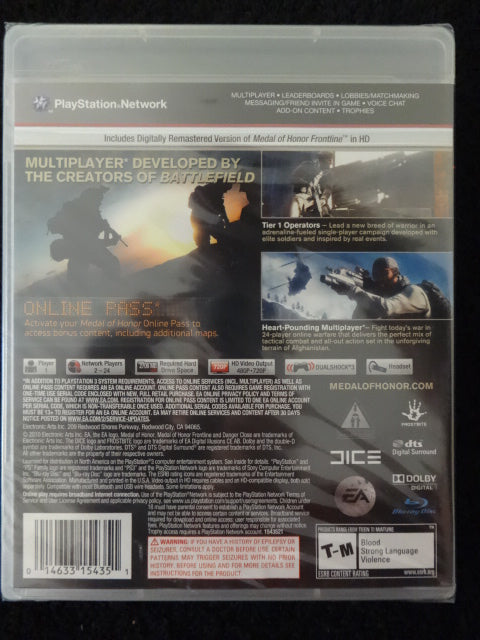 Medal Of Honor Sony PlayStation 3