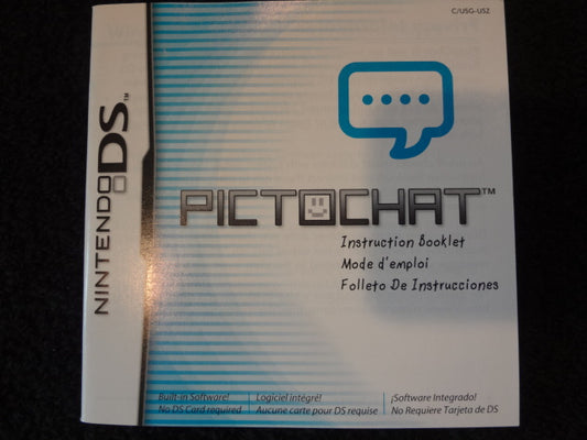 PictoChat Instruction Booklet Nintendo DS