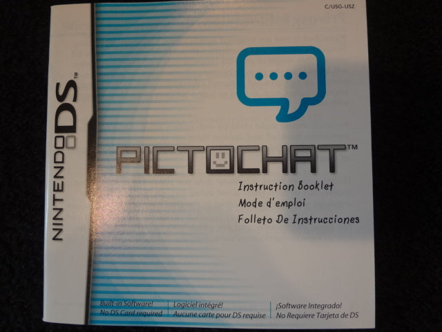 PictoChat Instruction Booklet Nintendo DS