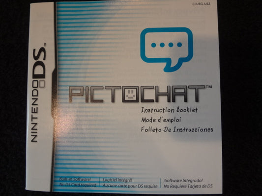 PictoChat Instruction Booklet Nintendo DS