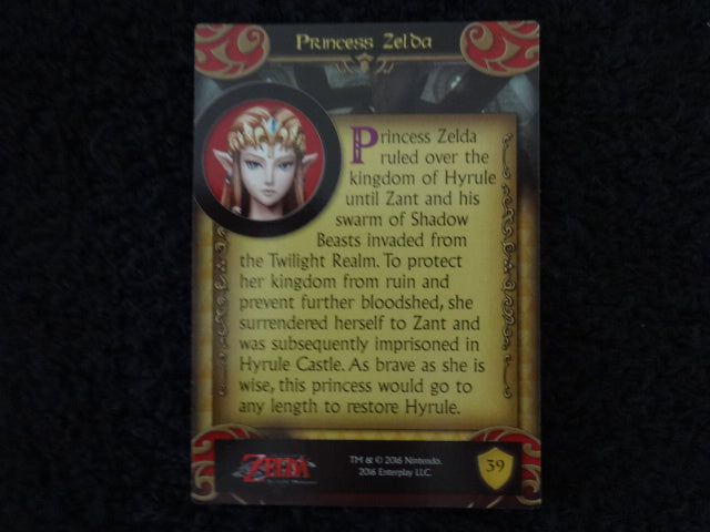 Princess Zelda Enterplay 2016 Legend Of Zelda Collectable Trading Card Number 39