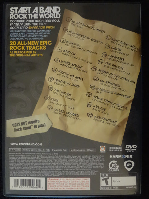Rock Band Track Pack Volume 1 Sony PlayStation 2