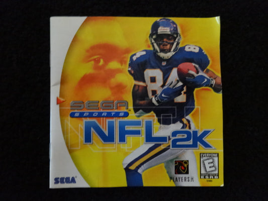Sega Sports NFL 2K Instruction Booklet Sega Dreamcast