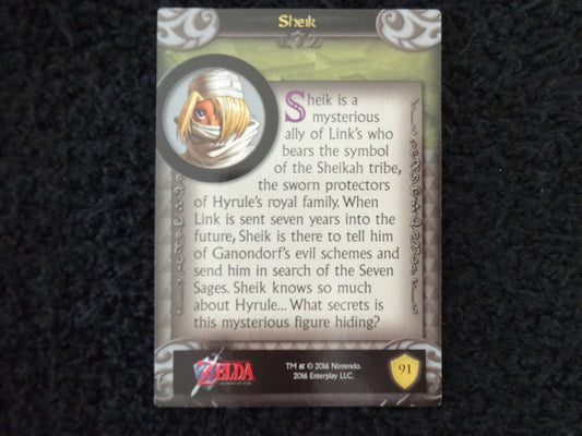 Sheik Enterplay 2016 Legend Of Zelda Collectable Trading Card Number 91
