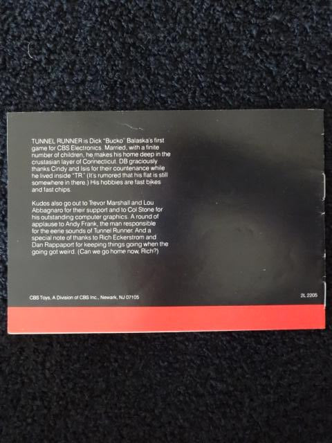 Tunnel Runner Instruction Booklet Atari 2600