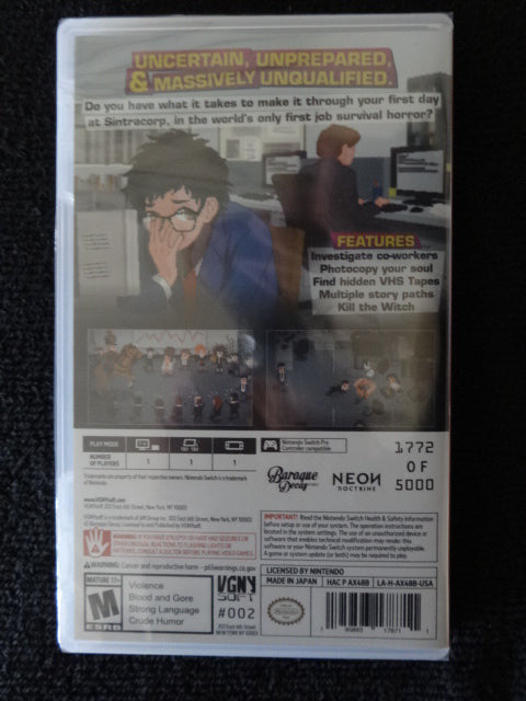 Yuppie Psycho Elite Edition Number 1772 of 5000 Nintendo Switch