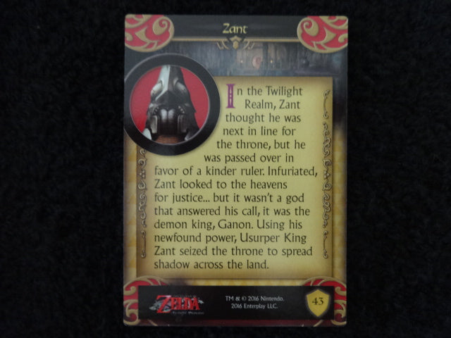 Zant Enterplay 2016 Legend Of Zelda Collectable Trading Card Number 43