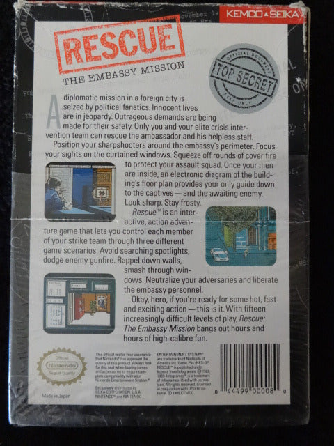 Rescue The Embassy Mission Nintendo Entertainment System