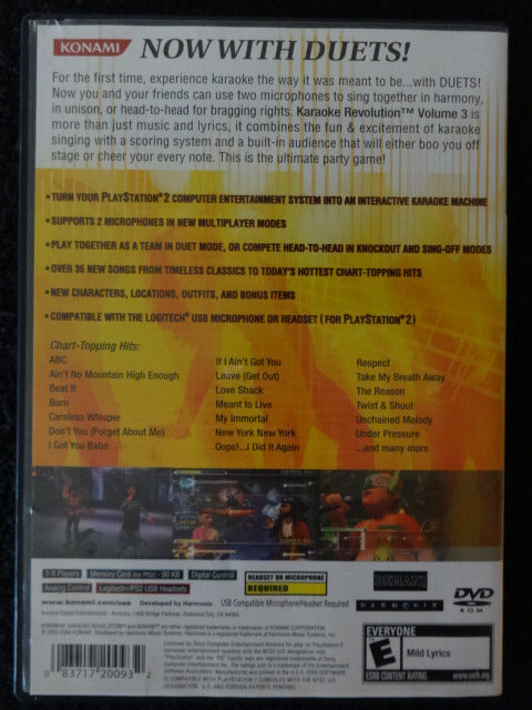 Karaoke Revolution Volume 3 Sony PlayStation 2