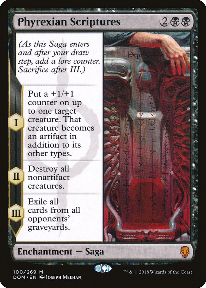 phyrexian scriptures magic the gathering dominaria dom-100