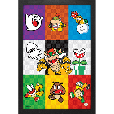 Framed Prints 11 x 17 - Super Mario - Pop Art Villains