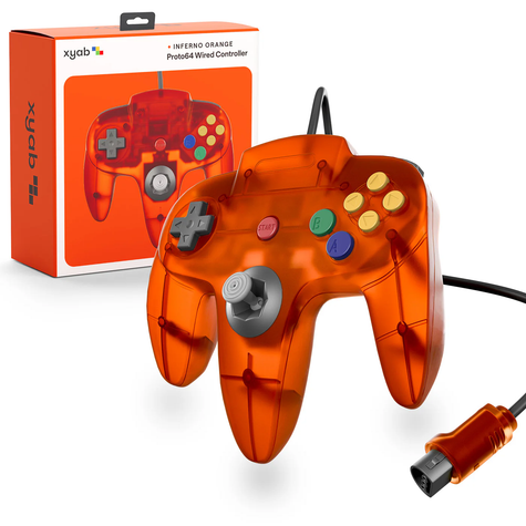 N64 Controller PROTO64: Clear Orange (Inferno Orange) - XYAB