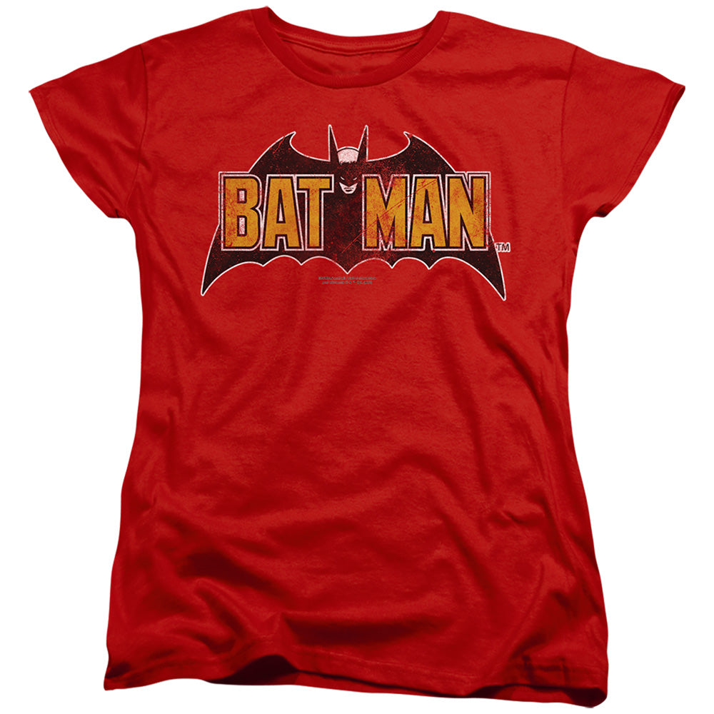 Vintage Bat Logo On Red